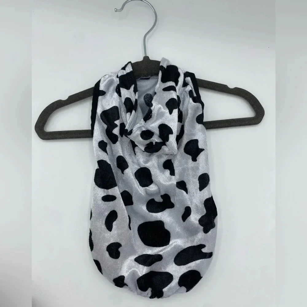Puppy Dog Cow Spot Black White Halloween Hoodie Sweater Costume XS